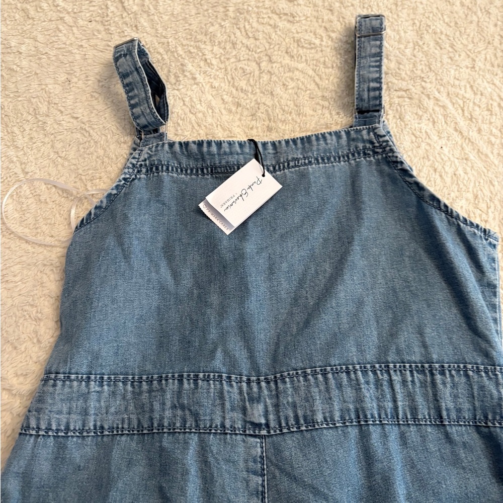 Primark Denim Wide Leg Jumpsuit in Light Blue